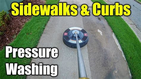 Pressure Washing Sidewalks And Curbs Youtube