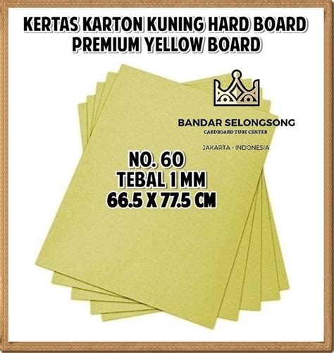 Jual Kertas Karton Kuning Premium 1mm Yellow Board Hard Cover No 60