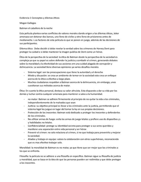 Evidencia 1 Conceptos Y Dilemas éticos Evidencia 1 Conceptos Y