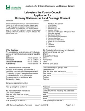 Fillable Online Lcc Consent Application Form Leicestershire County