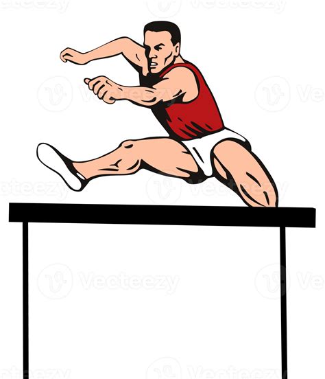 Track And Field Athlete Jumping Hurdle 13761383 Png