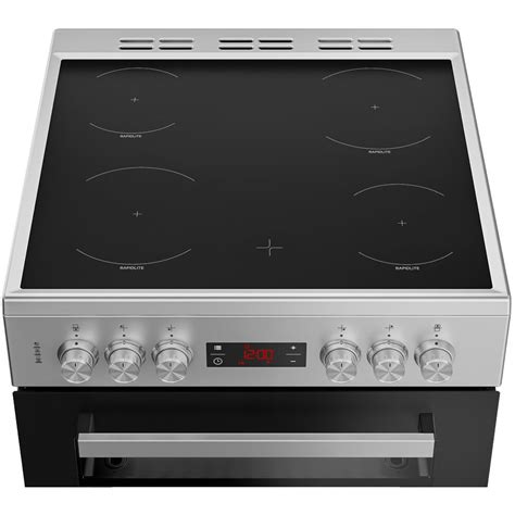 Beko Edc S Cm Double Oven Electric Cooker With Ceramic Hob Silver