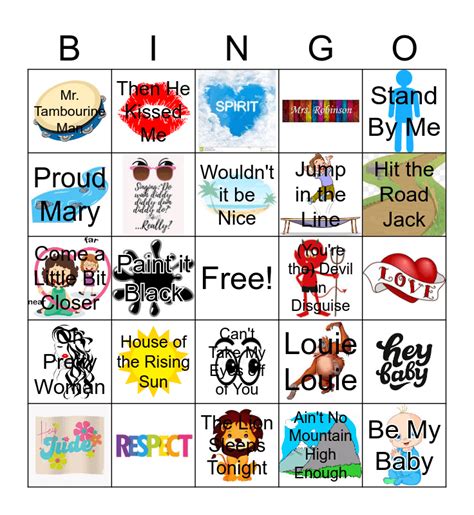 60s Bingo Card