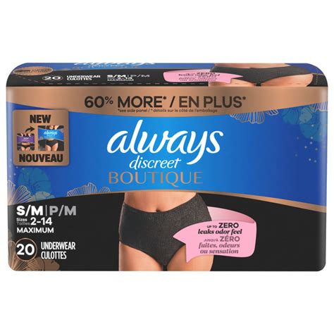 Save On Always Womens Discreet Incontinence Underwear Black Maximum Sm 2 14 Order Online