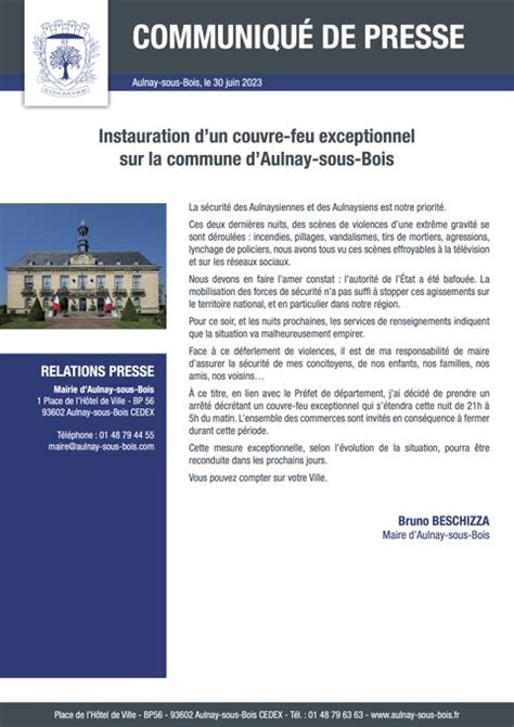 Emeutes à Aulnay sous Bois couvre feu imposé deux nuits consécutives