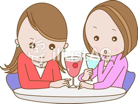 お酒を飲む女性イラスト No 884520／無料イラストなら「イラストac」