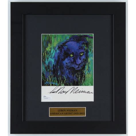 Leroy Neiman Signed Black Panther X Custom Framed Print Display