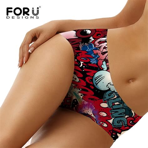 Forudesigns Sexy Panties For Women Cool Graffiti Print Teenage Briefs