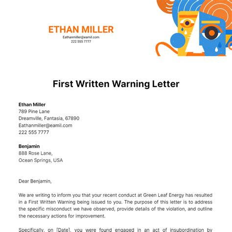 Free Warning Letter Templates And Examples Edit Online And Download