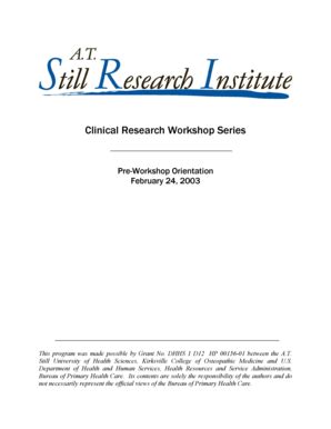 Fillable Online Atsu Clinical Research Workshop Atsu Atsu Fax Email