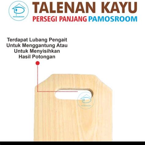 Jual Talenan Kayu Pinus Bentuk Kotak Ukuran Besar 16x28CM Wooden