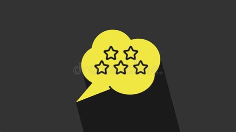 Yellow Five Stars Customer Product Rating Review Icon Isolated On Black