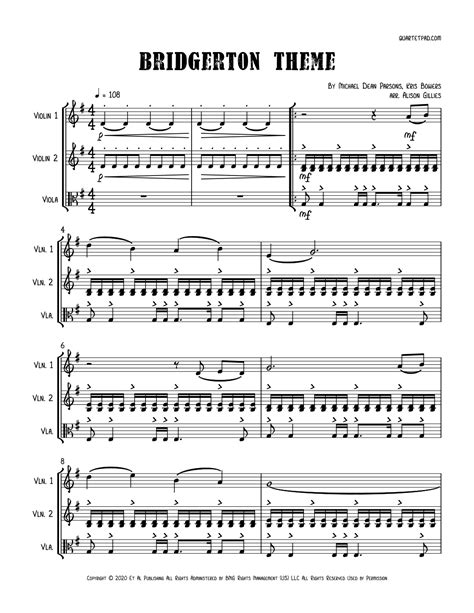 Bridgerton Main Title Arr Alison Gillies By Kris Bowers Sheet Music For String Ensemble At