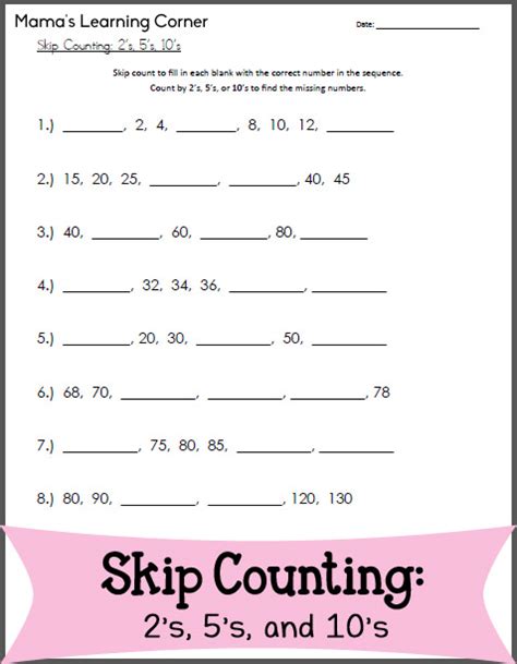 Skip Counting By S S And S Worksheet