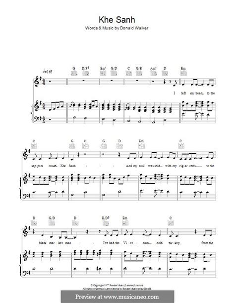 Khe Sanh (Cold Chisel) by D. Walker - sheet music on MusicaNeo