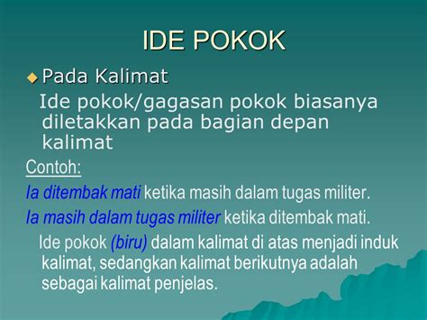 Contoh Kalimat Utama Dan Ide Pokok Koleksi Gambar