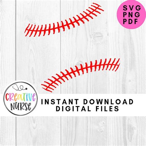 Baseball Stitches Svg Baseball Svg File Softball Lace Svg Inspire