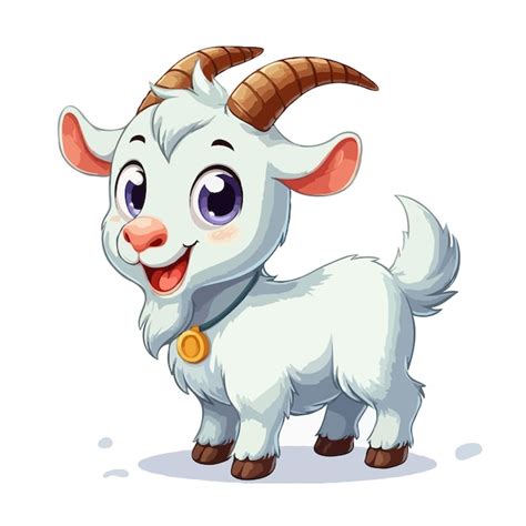 Premium Vector Cute Goat Cartoon Vector On White Background