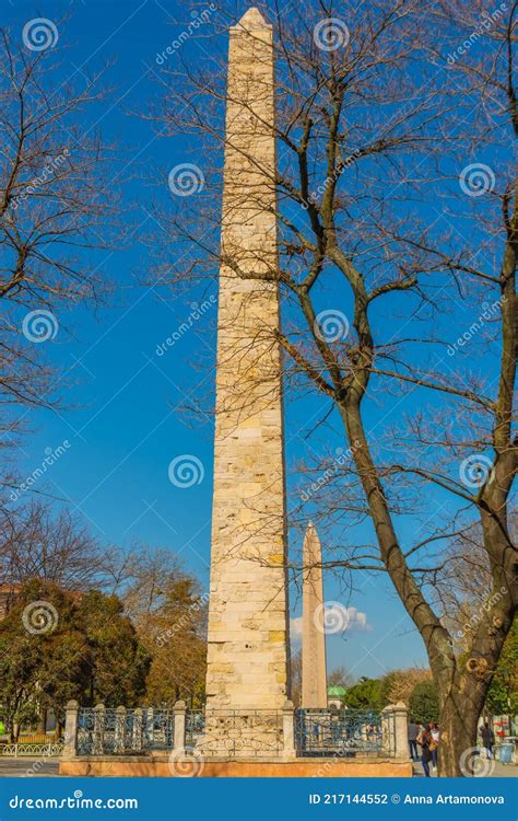 Istanbul Turkey Constantine Obelisk And Obelisk Of Theodosius Or