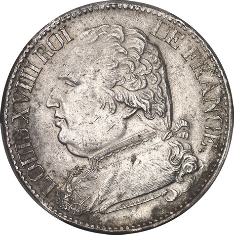 FRANCELouis XVIII 1814 1824 5 francs buste habillé 1814 I Limoges