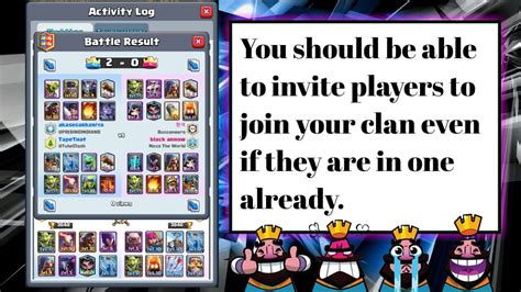 You Should Be Able To Invite Players To Join Your Clan Even If They Are In One Rclashroyale