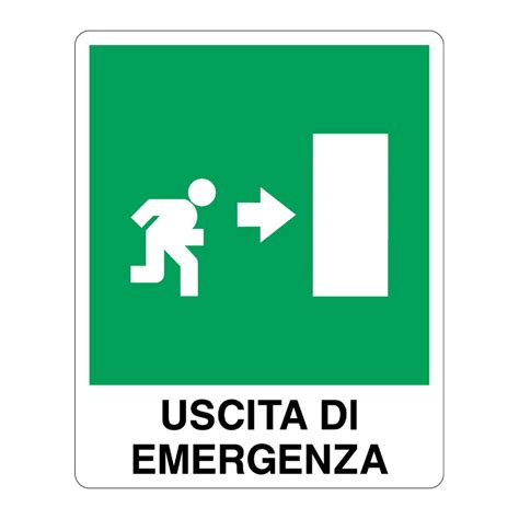 Cartello In Alluminio Uscita Di Emergenza Destra