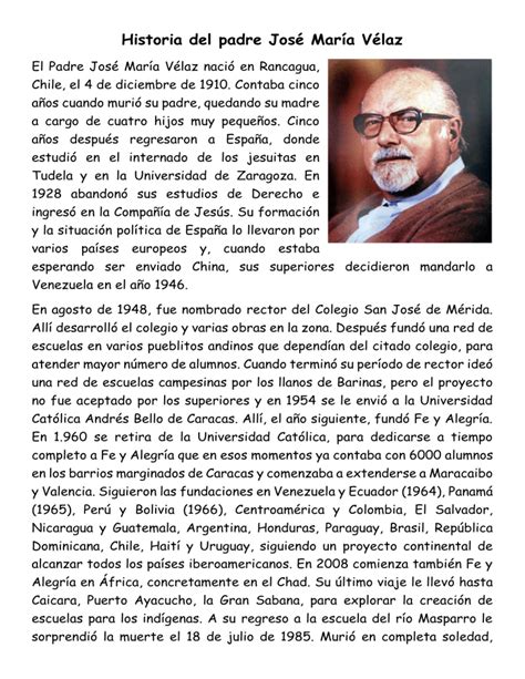 Historia del padre José María Vélaz