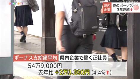 県内企業夏のボーナス 平均54．9万円 3年連続で前年比増｜nhk 広島のニュース