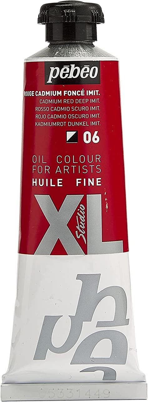 Pébéo Huile Fine XL 37 ml Peinture à lHuile Rouge Cadmium Foncé