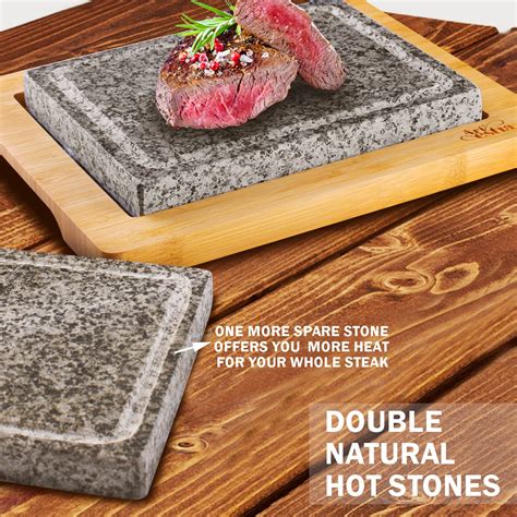 Artestia Cooking Stones For Steak Double Cooking Stones In One Sizzling