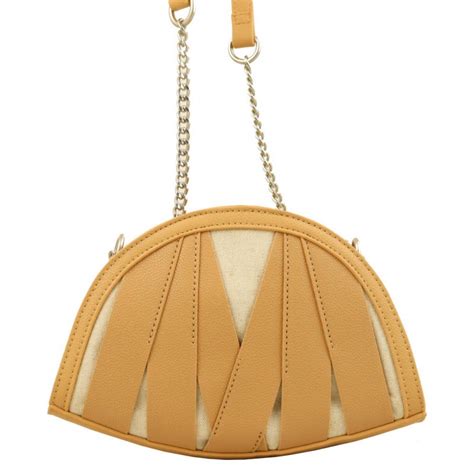 Sac bandoulière Naf Naf ORC Bandes nude et toile beige Orchidée