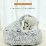 "QISIWOLE Long Plush Cat Bed for Indoor Cats, Machine Washable Cat Beds ...