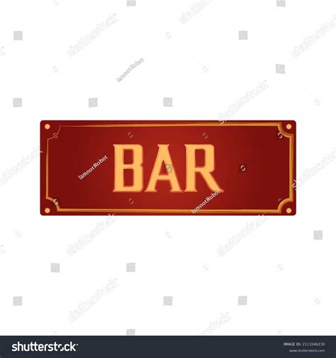 Bar Bar Lettering Illustration Bar Label Stock Vector Royalty Free