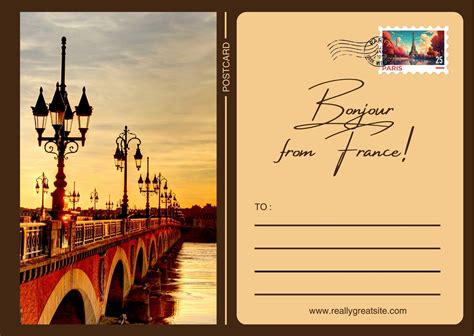 vintage french postcard template  french ephemera