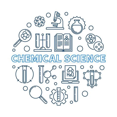 Illustration Ronde De Vecteur De La Science Chimique Dans Le Style D