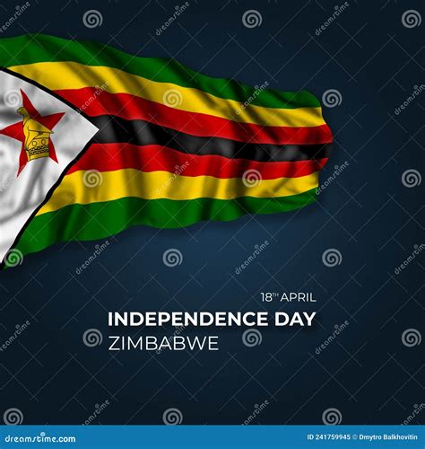 Zimbabwe Independence Day Greetings Card With Flag Stock Illustration