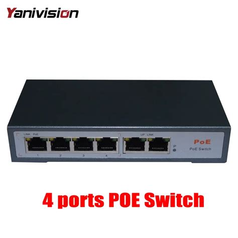 POE51004P 4 ports POE switch CCTV 4 Port 10/100M PoE Net Switch Power ...