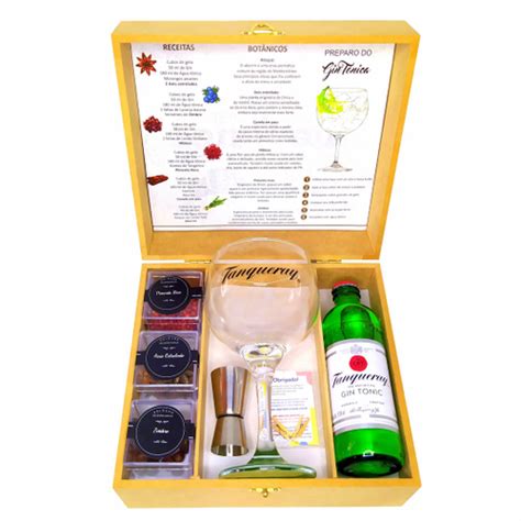 Kit Gin Tonica Tanqueray 275ml Taça Vidro Especiarias Dosador em