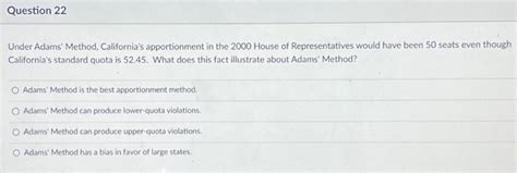 solved question   adams method californias cheggcom