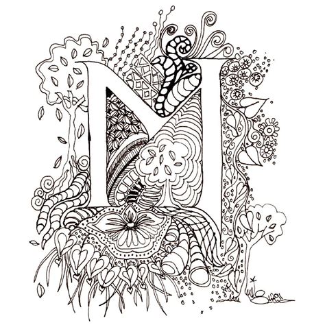 Printable Illuminated Letters Coloring Pages