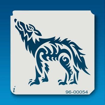 96-00054 Howling Wolf Tattoo Stencil | Howling wolf tattoo, Wolf ...