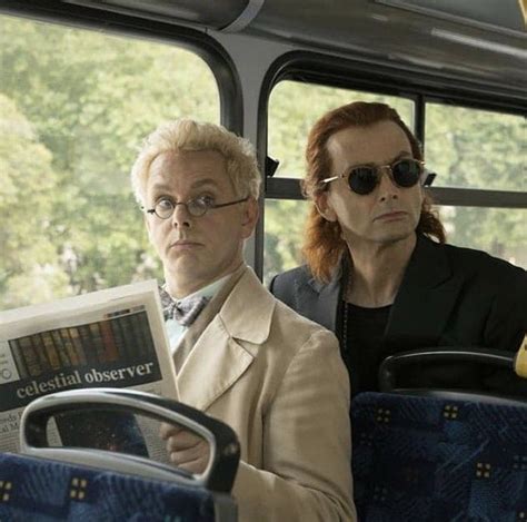 Crowley Aziraphale Meet On The Bus Good Omens David Tennant Good