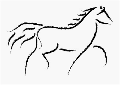 Running Horse Line Drawing , Free Transparent Clipart - ClipartKey