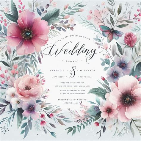 Premium Photo | Floral Wedding Invitation Templates