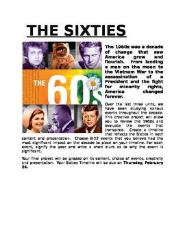 Sixties Timeline Project by Teach High School History | TPT