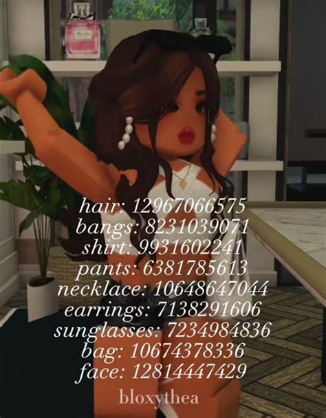 Roblox Codes Roblox Roblox Rich Girl Outfit Brown Hair Roblox Id Teen Posters Estilo