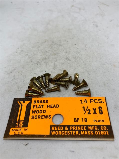 6 X 1/2 Vintage Reed & Prince Brass Screws 14 Slotted Flat Head Wood - Etsy