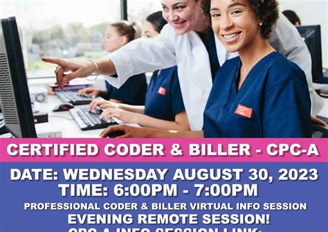 Virtual Information Session Certified Coder And Biller Cpc A Wednesday August 30th 2023 6