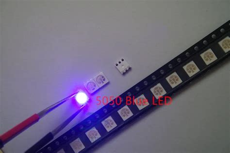 Led Diode Blue Smd Smt Pcs Plcc Chips Ultra Bright Light