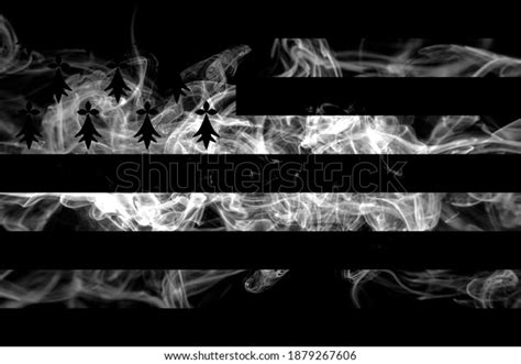 Brittany Bretagne Bretons Smoke Flag Isolated Stock Photo 1879267606